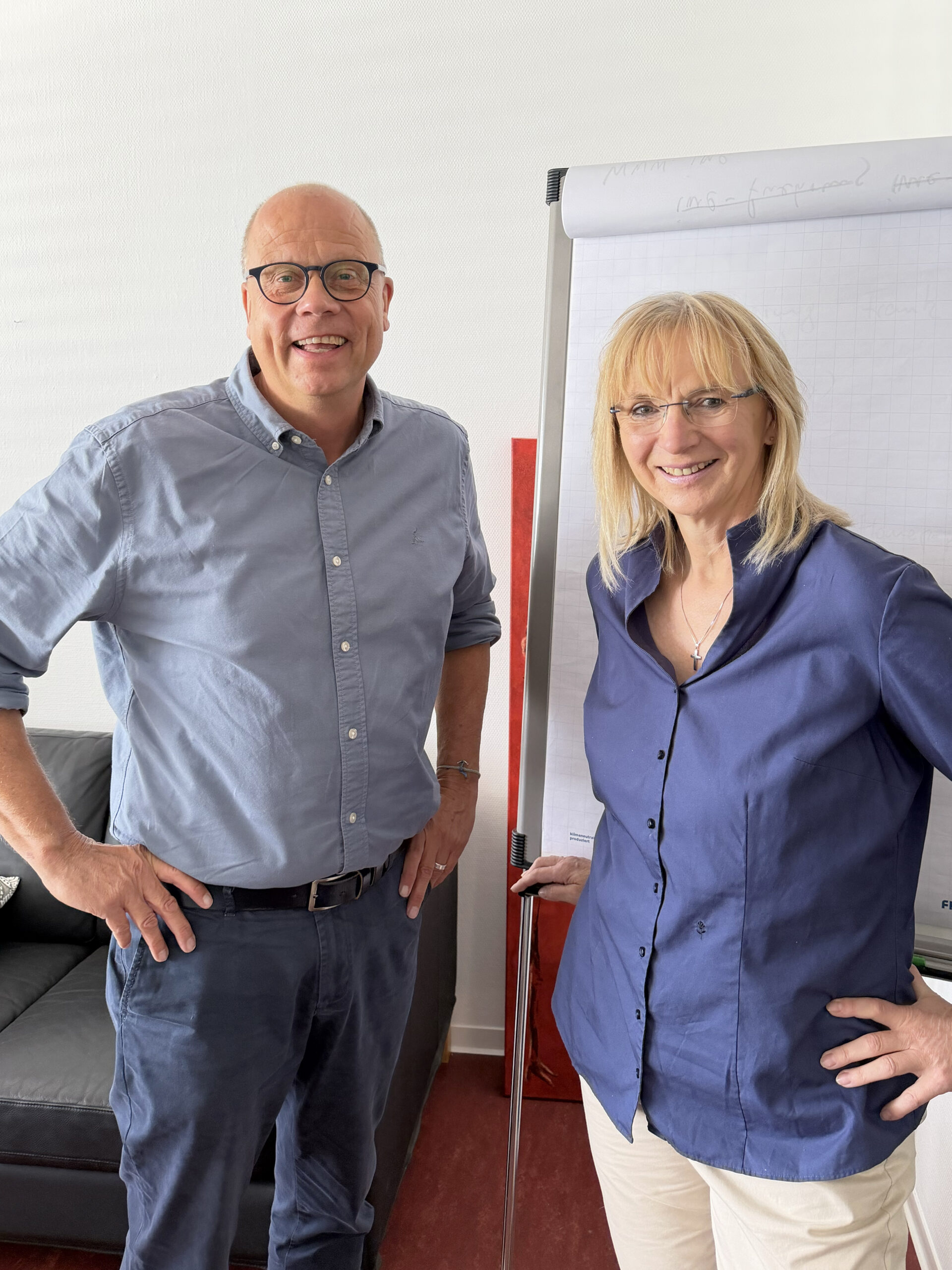 Johannes Buhr und Marion Schopen während des Interviews