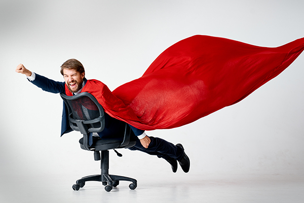 businessman jumping in the air