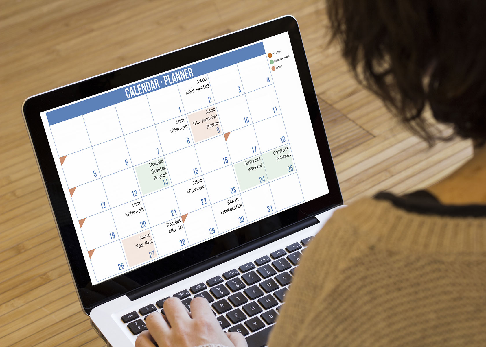 woman computer calendar planning